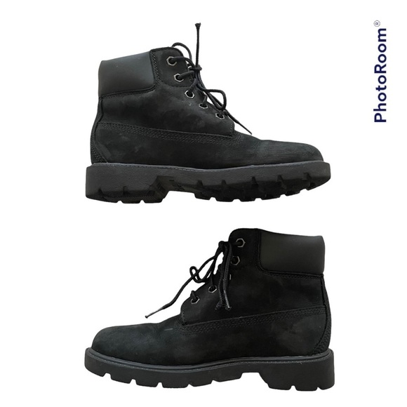 Timberland 6" Premium Black Suede Waterproof Boots • Size 1 - Picture 1 of 9